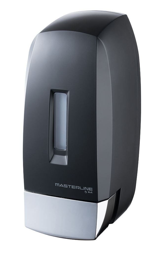 Liquid Soap Dispenser Black Wall Mounted Button Refillable - Imagen 2 de 3