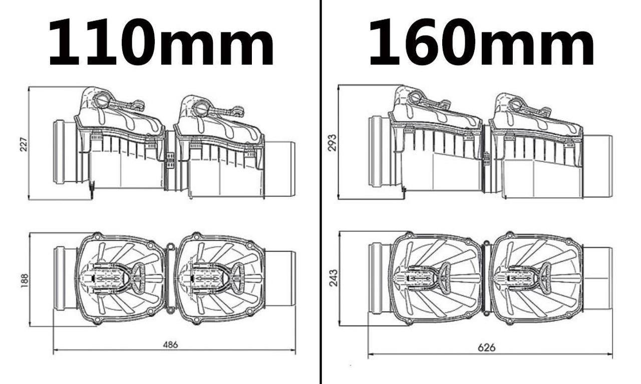 110mm-160mm Polypropylene Check Non-Return Double Flap Valve Backwater Prevented - Picture 7 of 12