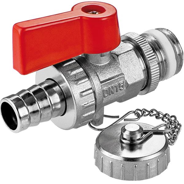 1/2"" 3/4"" Inch Water Drain Valve Cock Tap with Garden Hose Plug Chromed Brass
