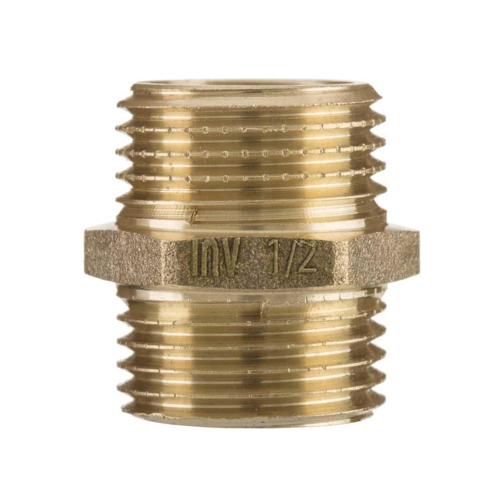 1/2 3/4 1 Inch Male Pipe Straight Connection Hexagon Nipple Fitting Brass