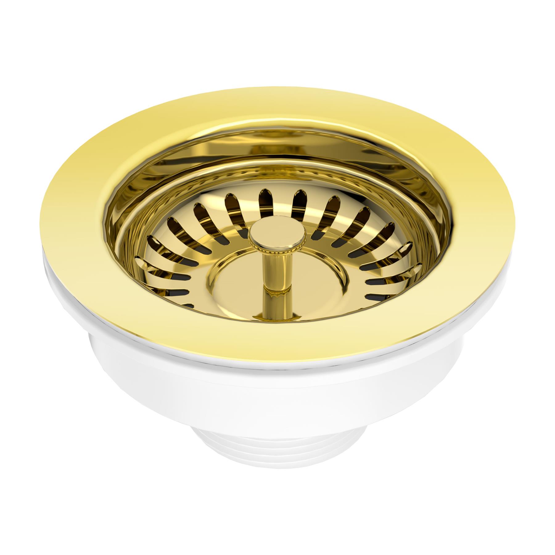 Kitchen Sink Waste Gold 90mm With Strainer Basket