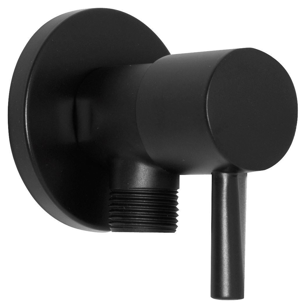 Black Powder Coated Brass Ceramic Angled Water Modern Valve Basin Sink