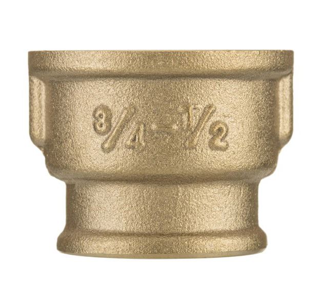 1/2" x 3/8" BSP Female Thread Pipe Reduction Muff Union Joiner Fitting Brass - Image 2