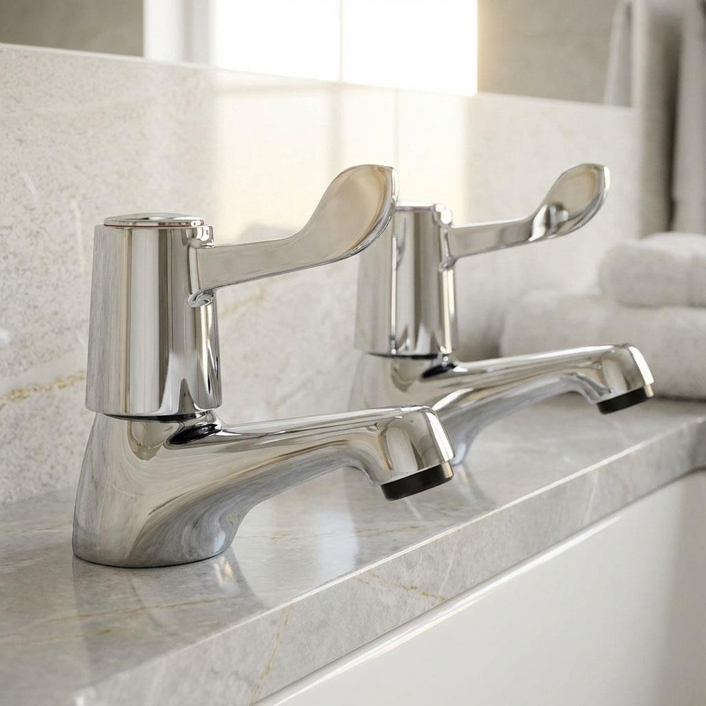 Contract Lever Bath Taps Fillers Chrome WRAS