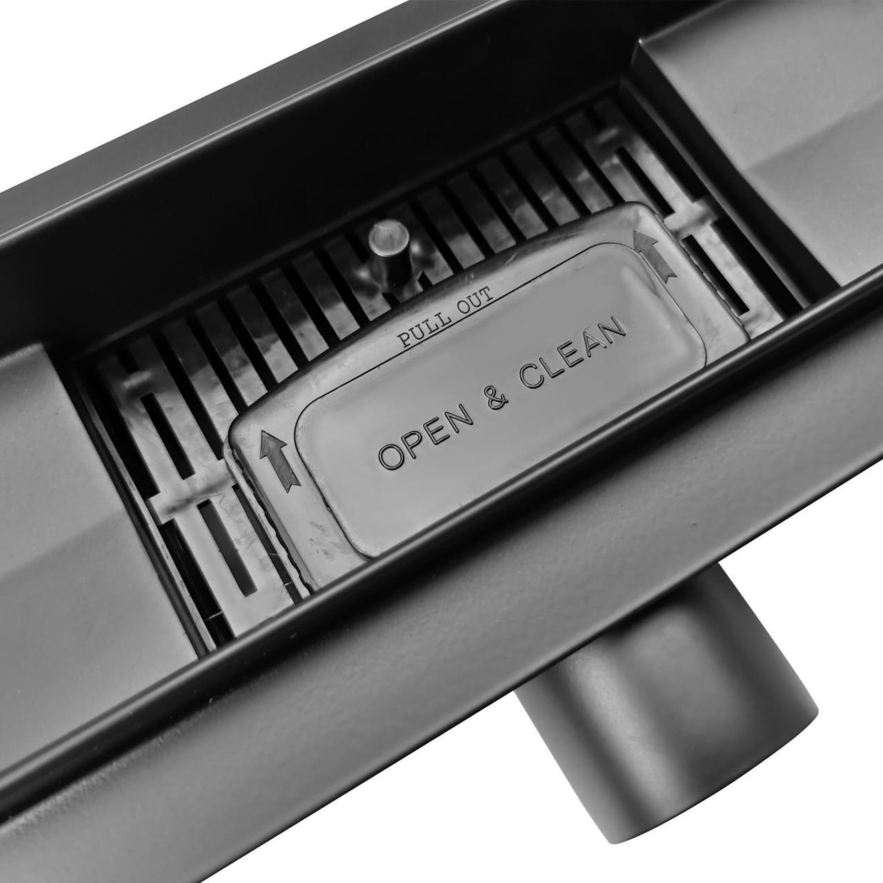 Stainless Steel Floor Black Linear Shower Drain Channel - Produktbild 5