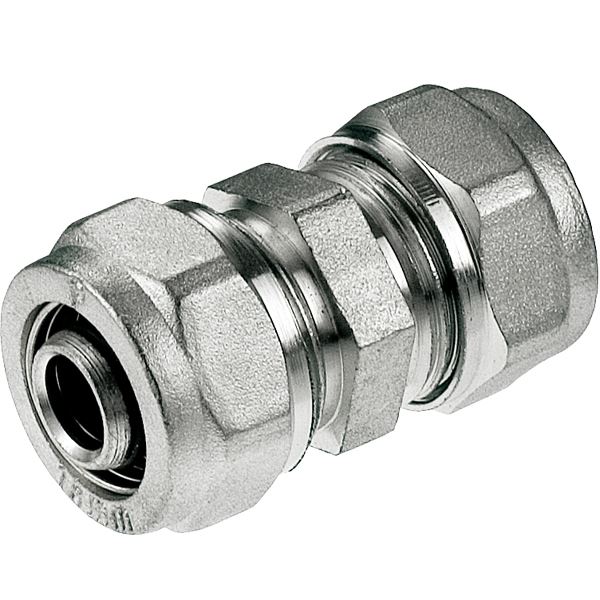 PEX-AL-PEX Union Straight Pipe Connector 16mm 20mm Brass Compression Fittings
