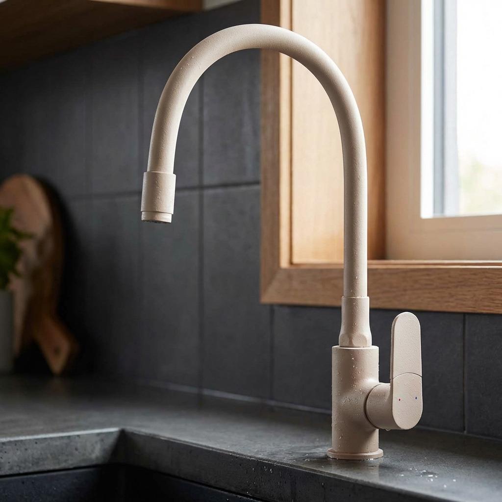 Flexible Spout Memory Kitchen Tap Tall Inox Single Lever