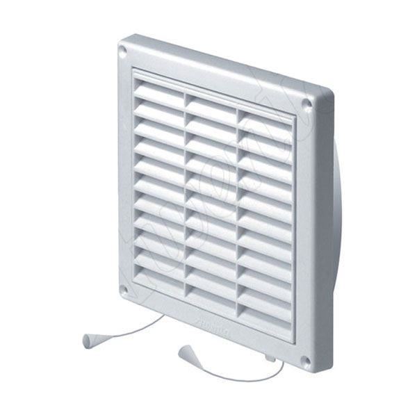 130x130mm Wall Ventilation Grille Cover Net Pull Cord Shutter 100-125mm Diameter
