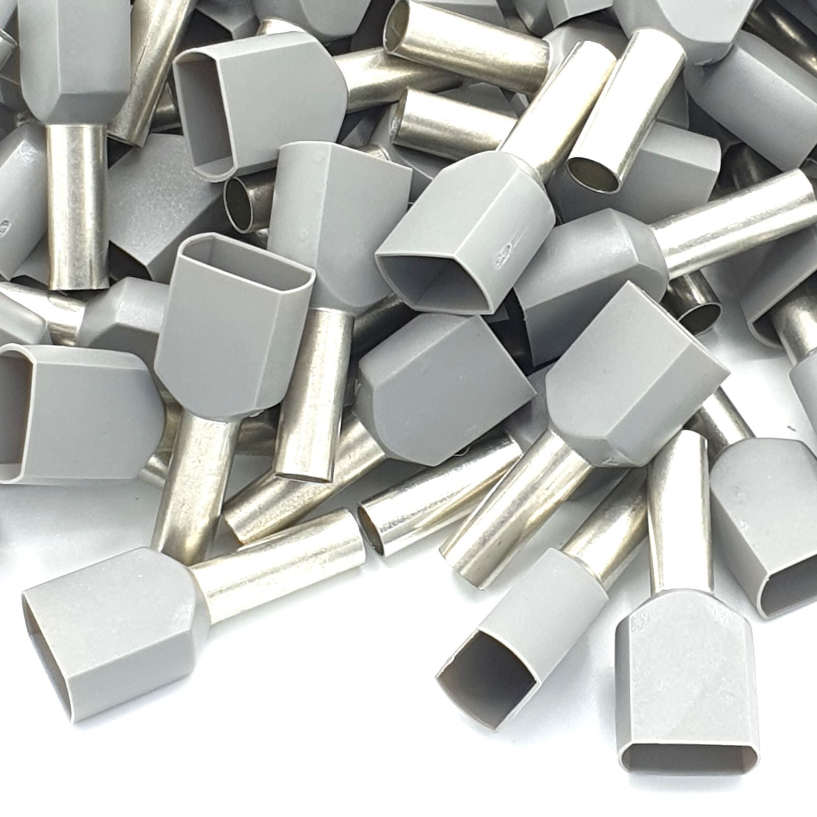 100pcs Dual Bootlace Crimp Ferrules Insulated Cord End Terminal