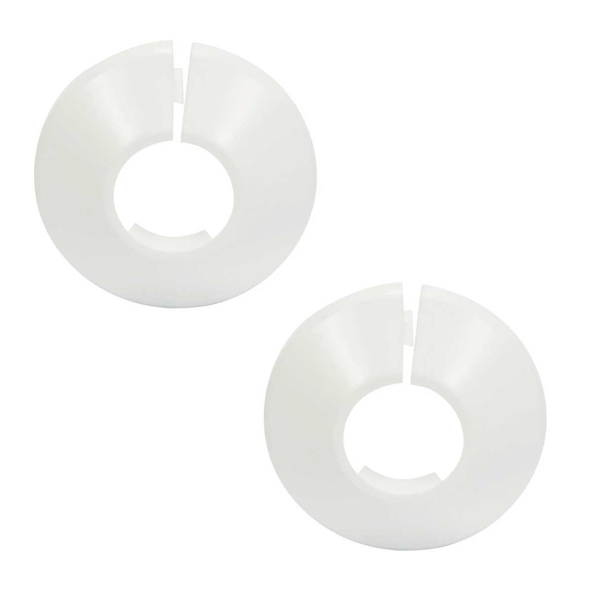 2x White Plastic PVC Radiator Cover Collar Rose 15mm-28mm Water Pipe Hole - Picture 13 of 14