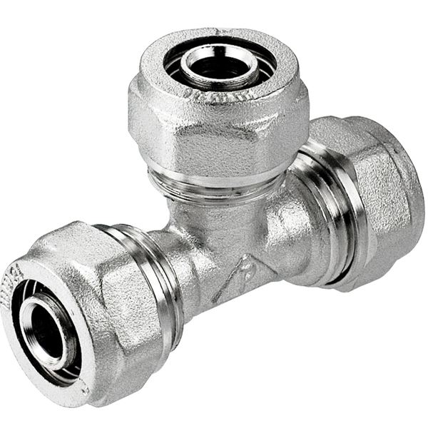 PEX-AL-PEX Tee Pipe Connector 16mm 20mm 25mm Brass Compression Fittings