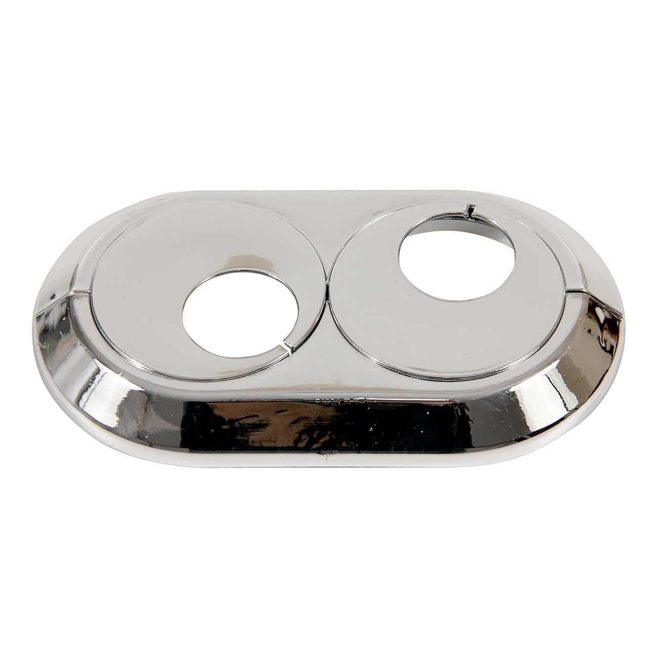 15mm-28mm Double PVC Chrome Radiator Plastic Water Pipe Cover Collar Rose