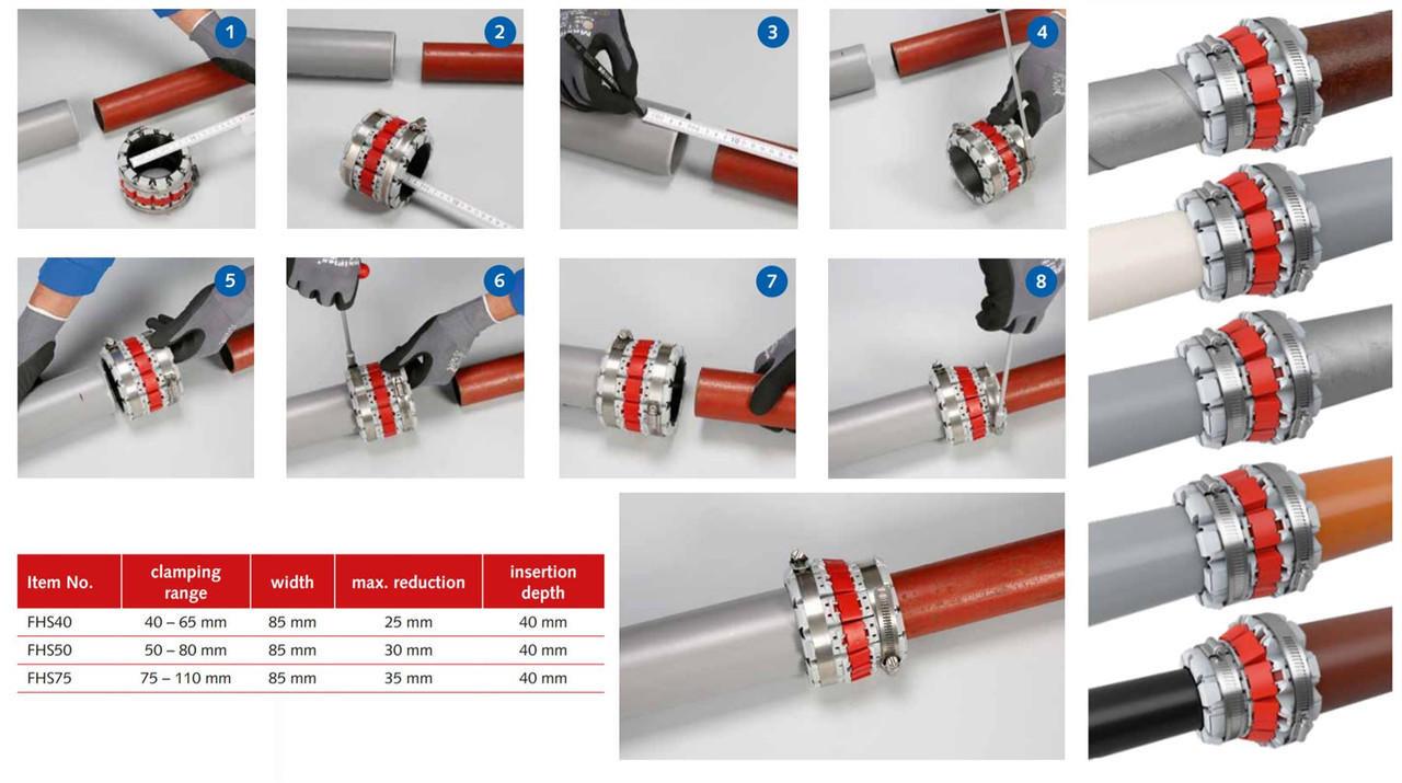 Tubos de drenaje conector acoplamiento 40-110 mm varios tamaños - Imagen 5 de 12