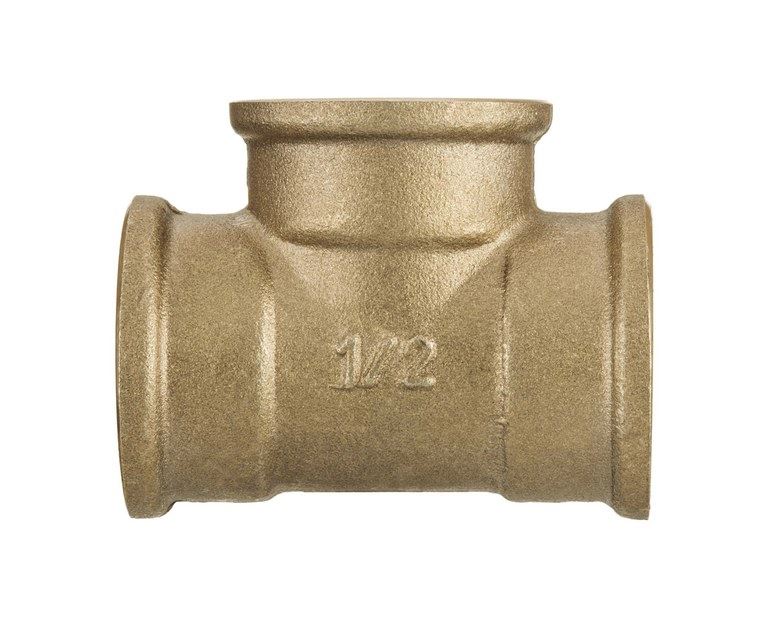 B&Q -  1/2 Inch Thread Pipe Tee Connection Fittings Female Cast Iron Brass - Image 2