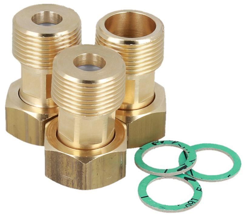 3x Union Fittings Set For 3-way Mixing Valves Connection - Picture 3 of 6