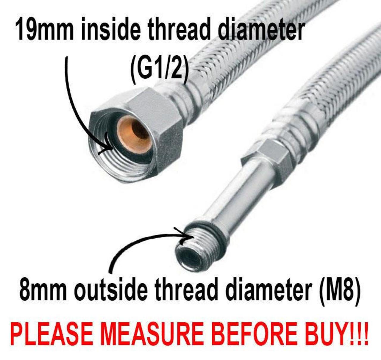 Conector flexible BSP M8 x 1/2 pulgadas para grifos cola de grifo de agua - Imagen 11 de 33