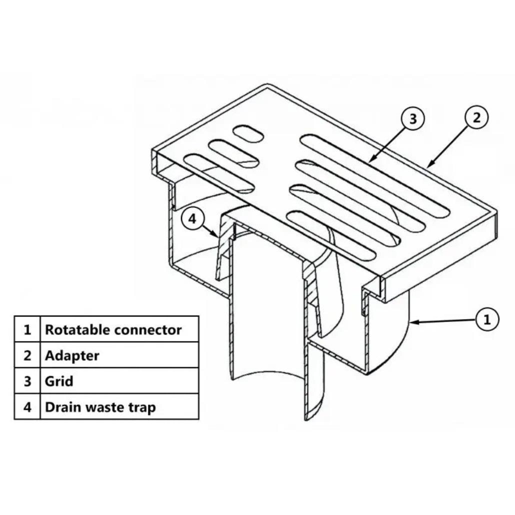 Stainless Steel Grid 150x150mm Floor Waste Drain Gully Trap