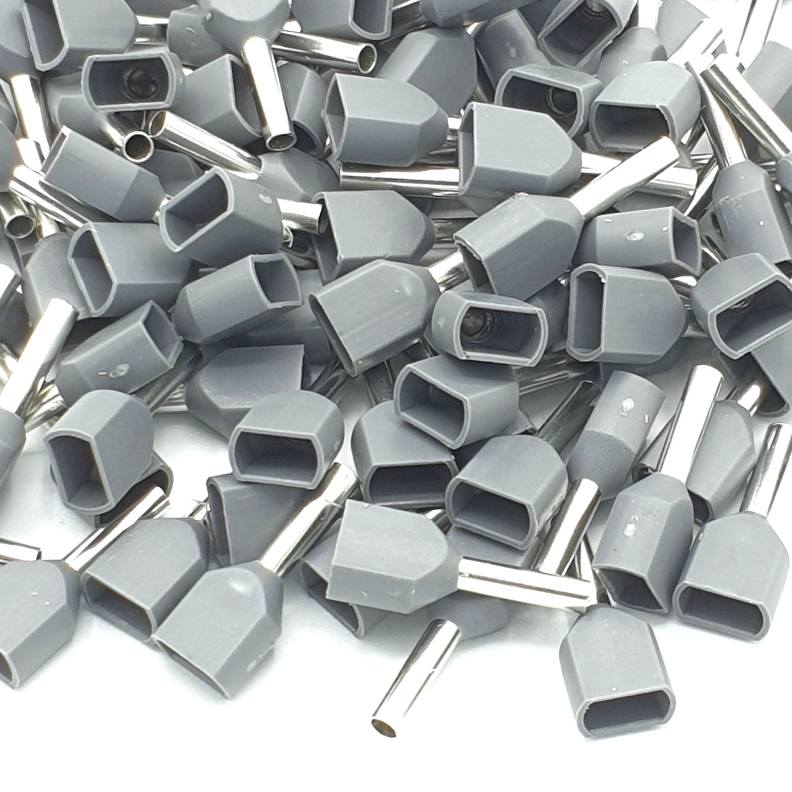 100pcs Dual Bootlace Crimp Ferrules Insulated Cord End Terminal