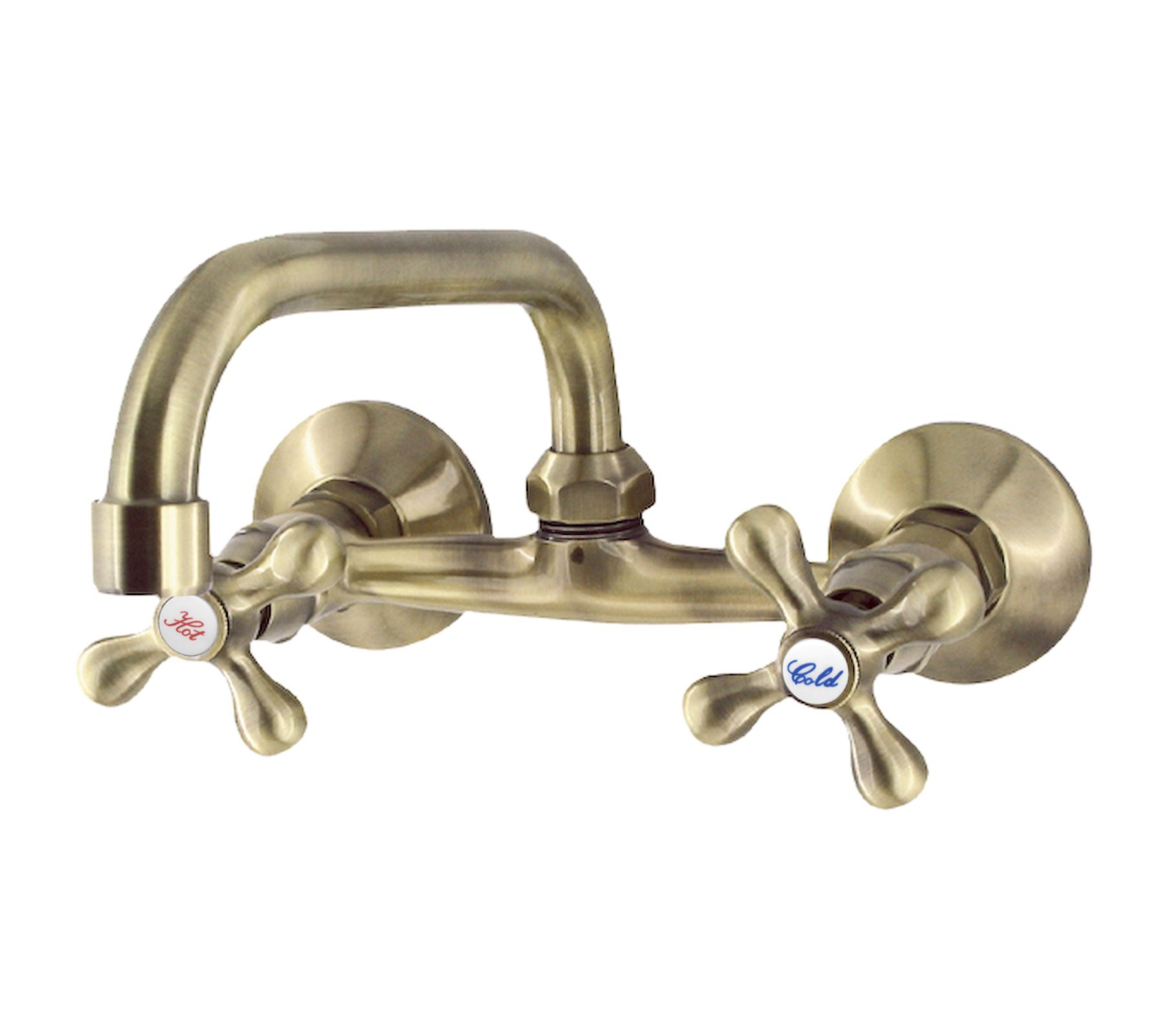 Retro elegante montado en la pared grifo 15cm antiguo baño de bronce