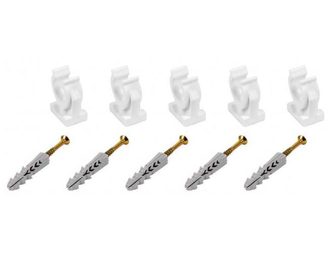 5x Open Pipe Clips Snap in Bracket Single/Double 15/18/20/22/28mm Plastic