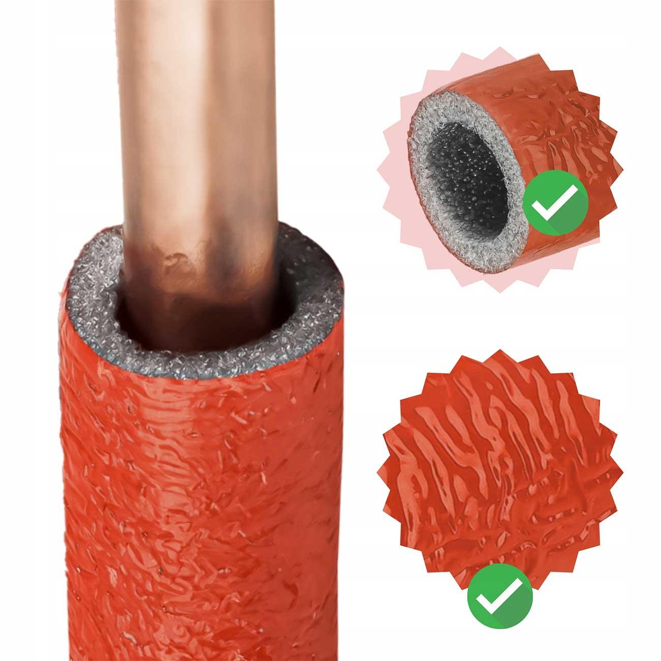 15-35 mm Rohr 10 m lang Schaumstoff starke Isolierung rote Farbe Lagging Wrap 6 mm dick - Produktbild 2