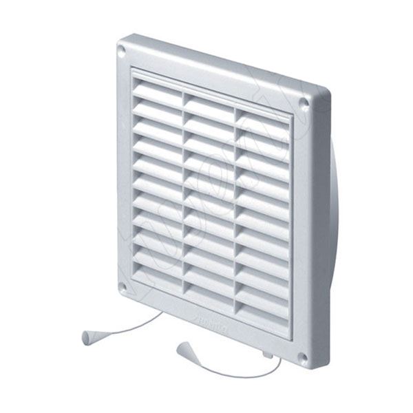 130x130mm Wall Ventilation Grille Cover Net Pull Cord Shutter 100-125mm Diameter