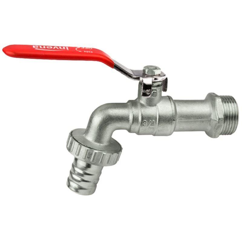 1/2"" 3/4"" 1"" BSP Garden Tap Water Lever Type Valve Red Handle With Hose Plug - Image 2