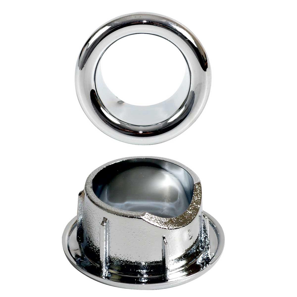 Small Chromed/Gilded/White Rose Collar Bathroom Sink Basin Overflow 15-25mm - Picture 10 of 18