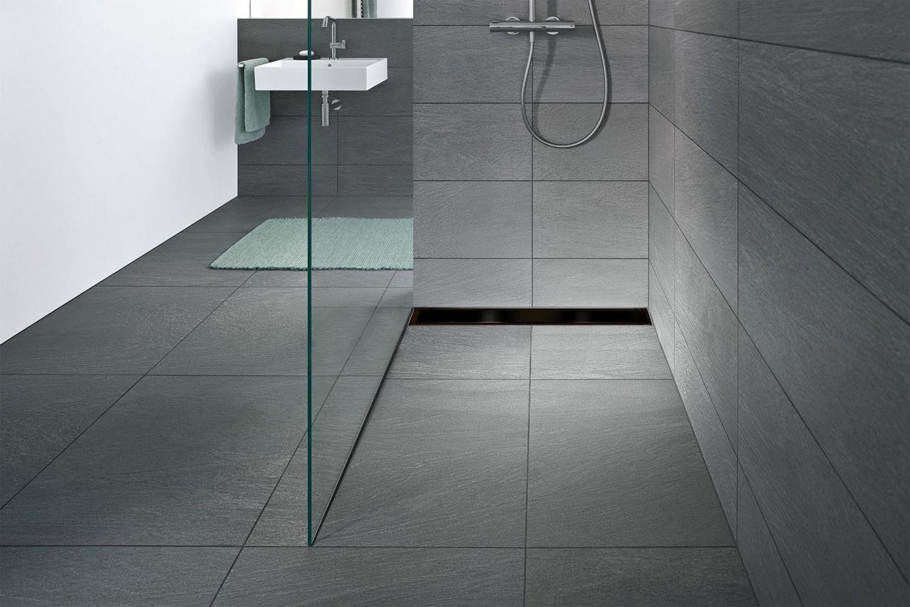 Stainless Steel Floor Black Linear Shower Drain Channel - Produktbild 2