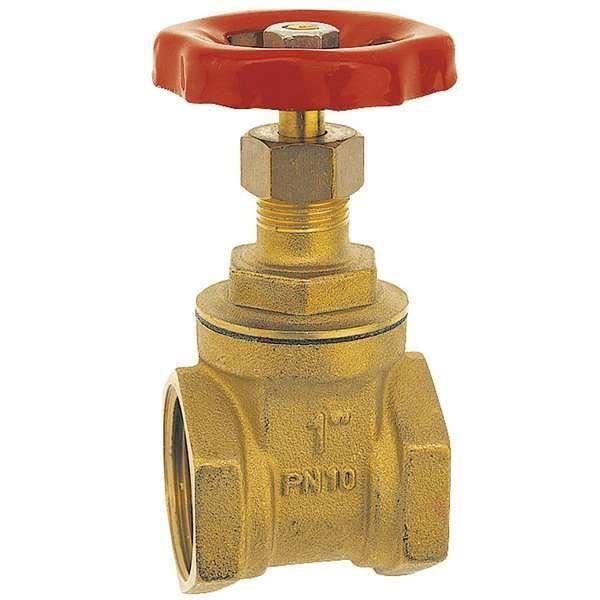 B&Q -  1/2" Inch Bsp Strong Brass Sluice Gate Valve Water Stop With Red Head Handle - Image 2