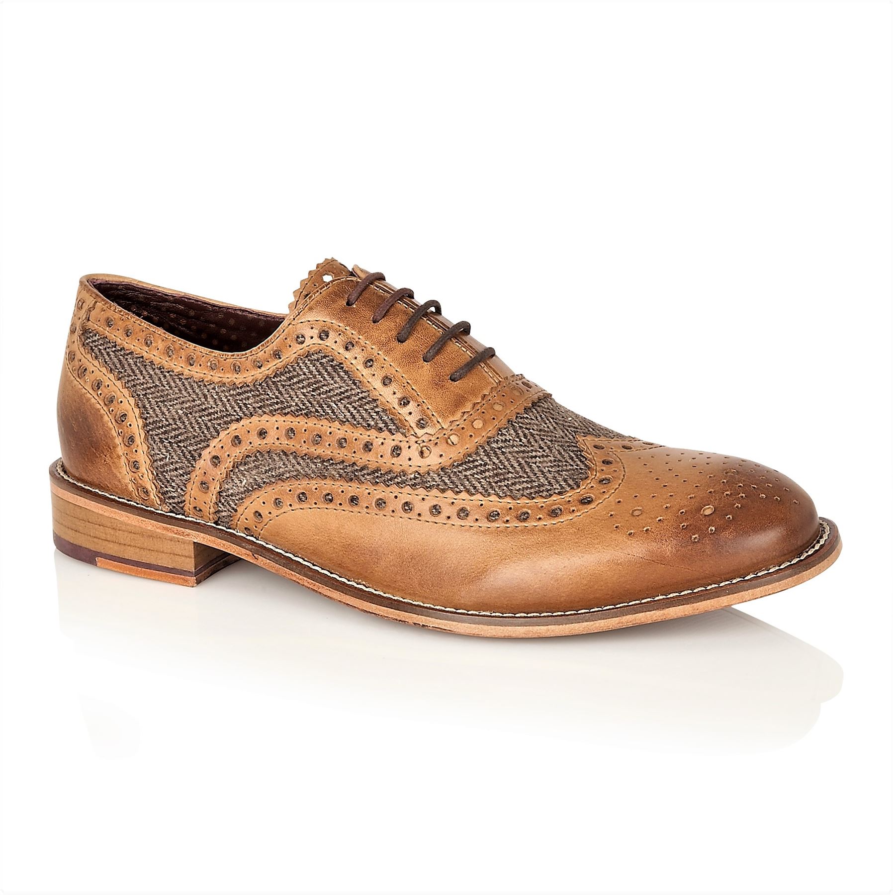 Handgemacht MENS LEATHER TAN BROGUE OFFICE CASUAL SMART LACE Handgemacht MENS LEATHER TAN BROGUE OFFICE CASUAL SMART LACE