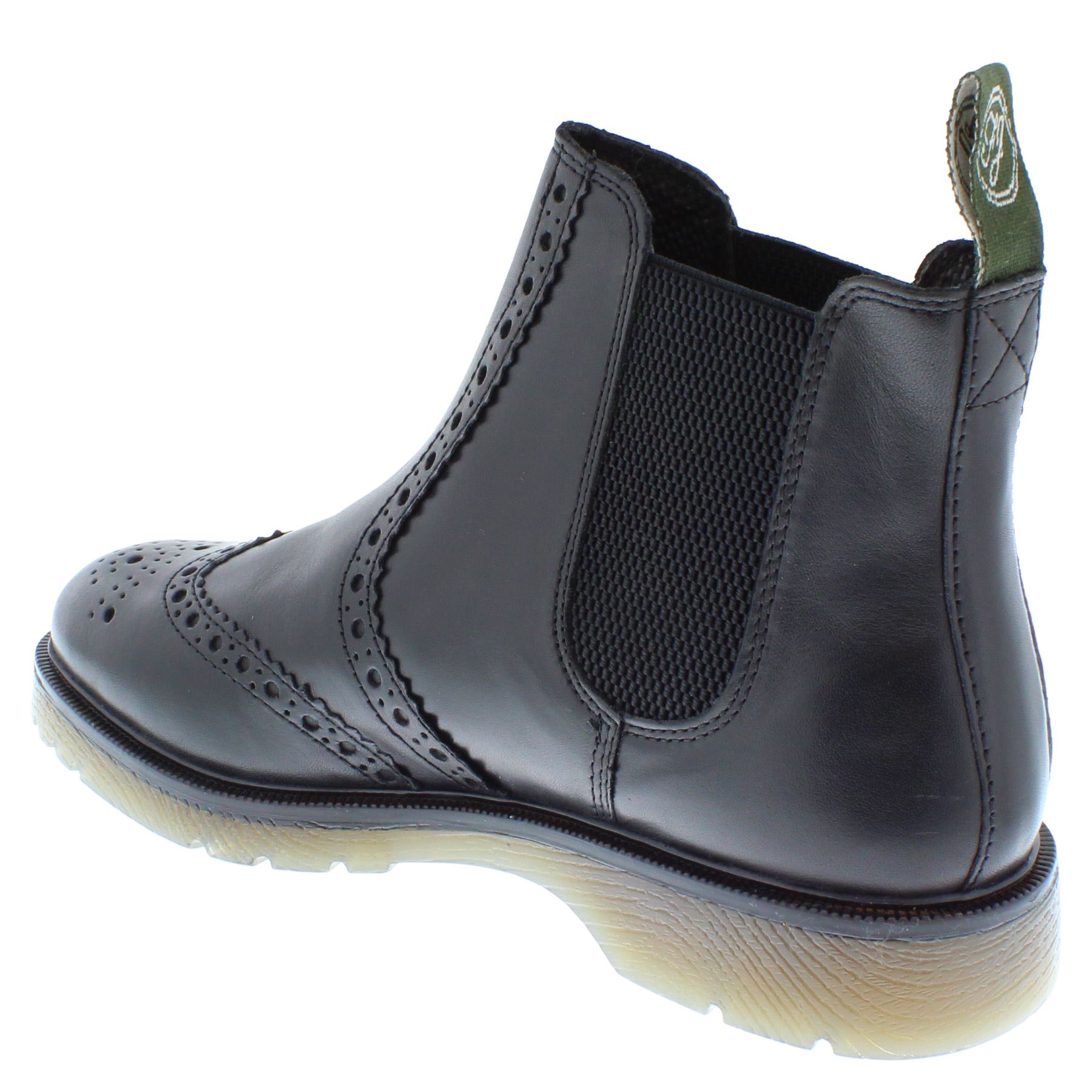 Herren Leder Hellbraun Chelsea Händler Brogue Stiefel Gepolstert Warkton Braun Schwarz - Bild 6 von 41
