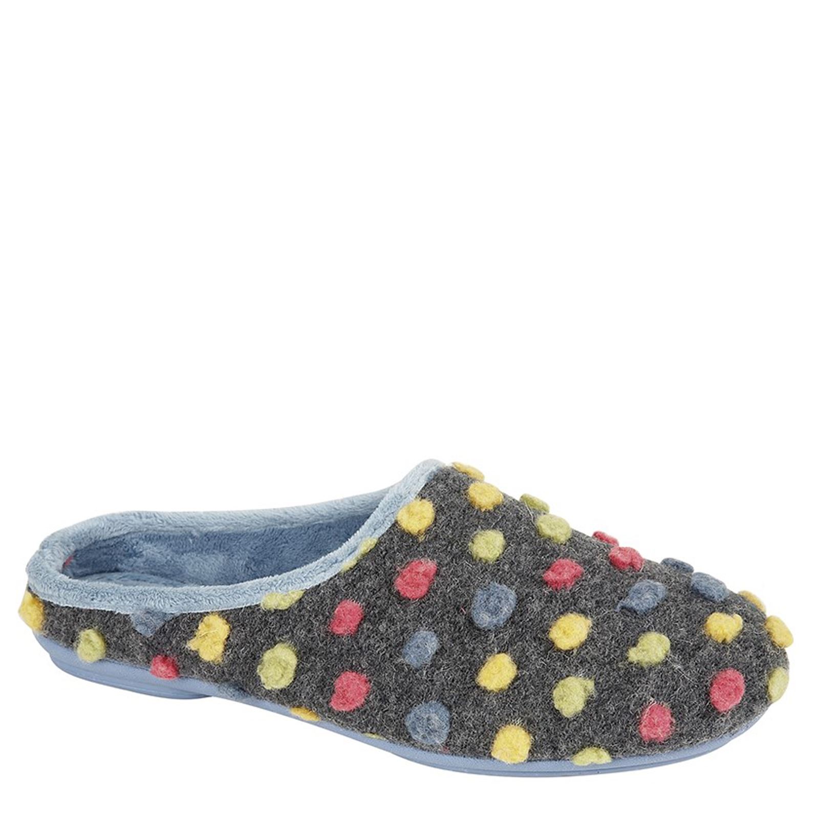 Sleepers Amy Ladies' Spotty Knit Slip On Mule Slippers - Picture 2 of 5