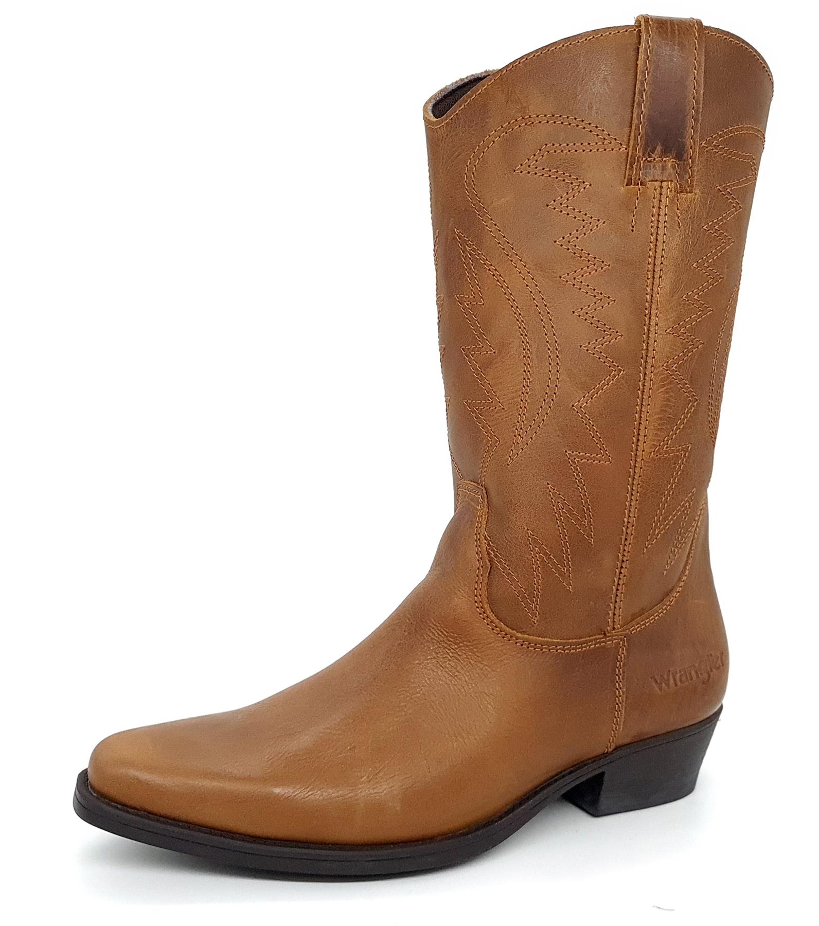Botas vaqueras Wrangler Tex Hi de cuero marrón para hombre - Imagen 7 de 14