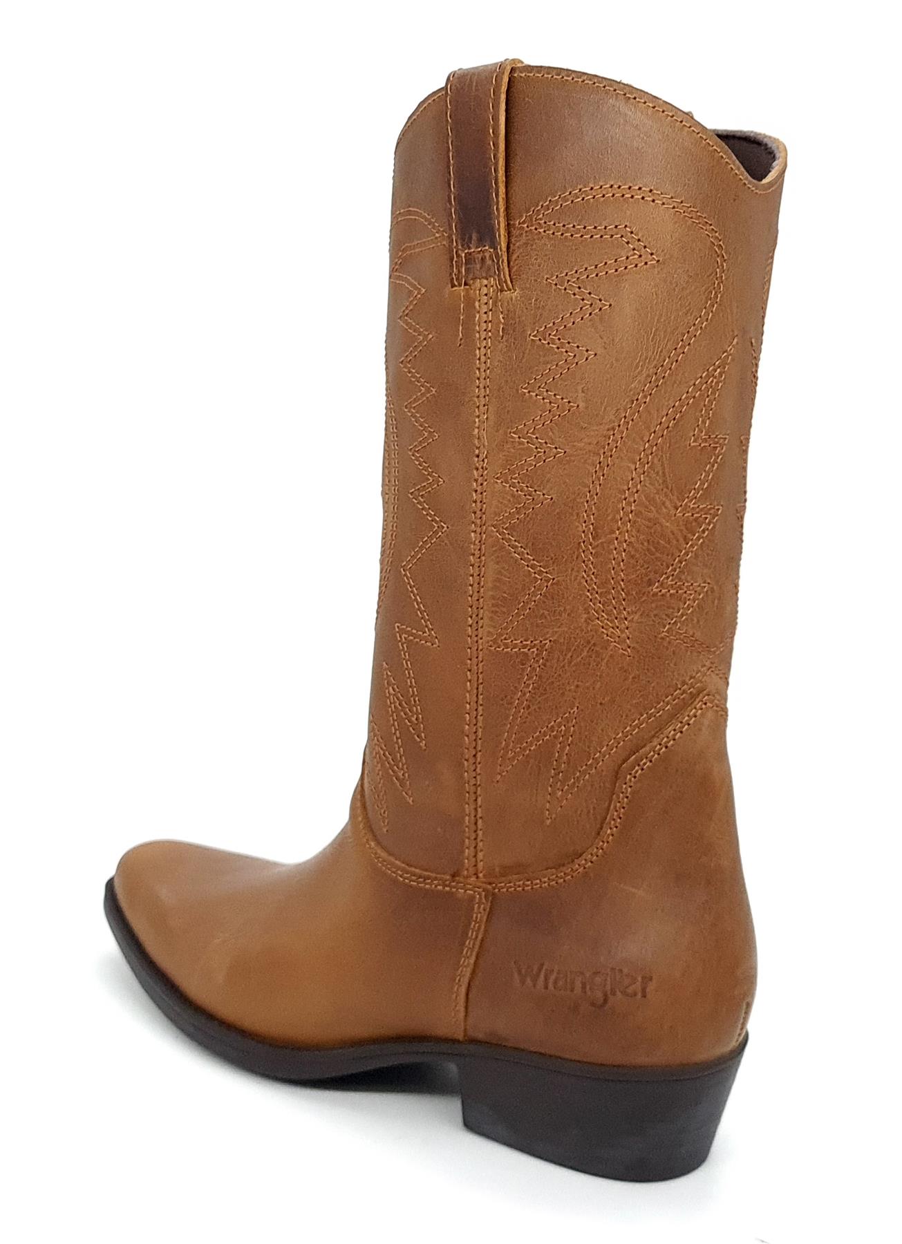 Botas vaqueras Wrangler Tex Hi de cuero marrón para hombre - Imagen 9 de 14