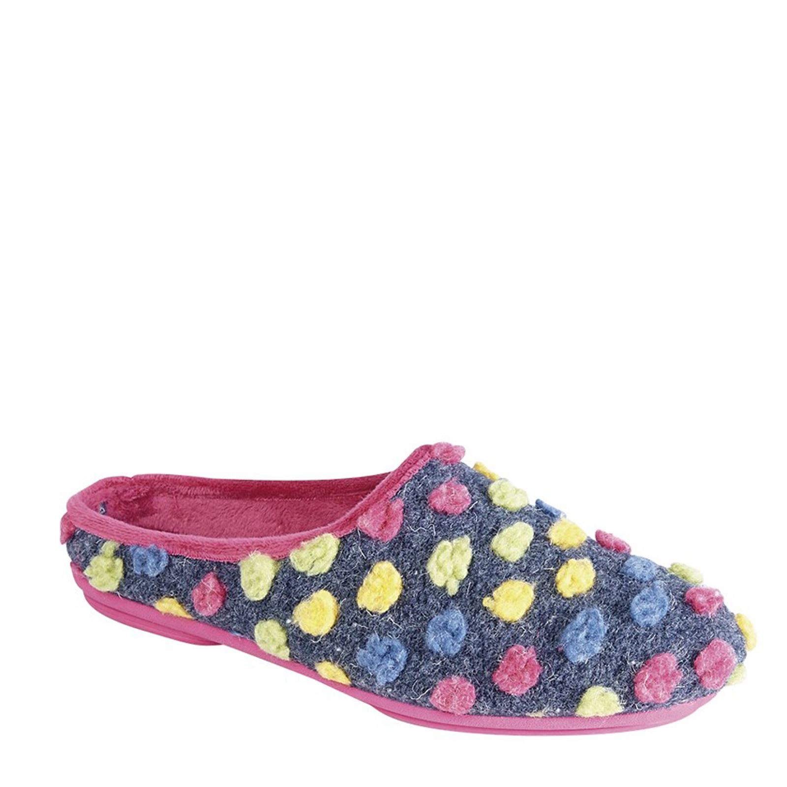 Sleepers Amy Ladies' Spotty Knit Slip On Mule Slippers - Picture 4 of 5