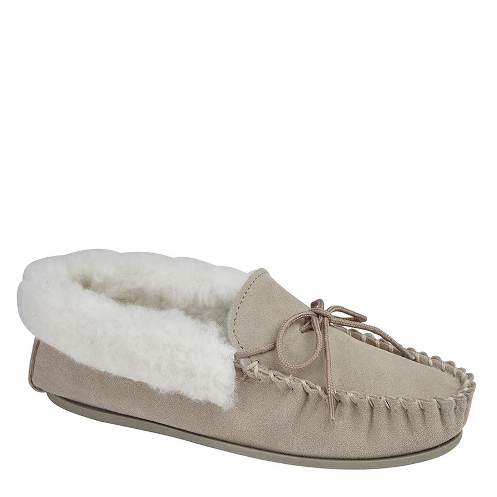Mokkers Emily Ladies' Suede Warm Fleece Lined Slip On Moccasin Slippers - Picture 6 of 7