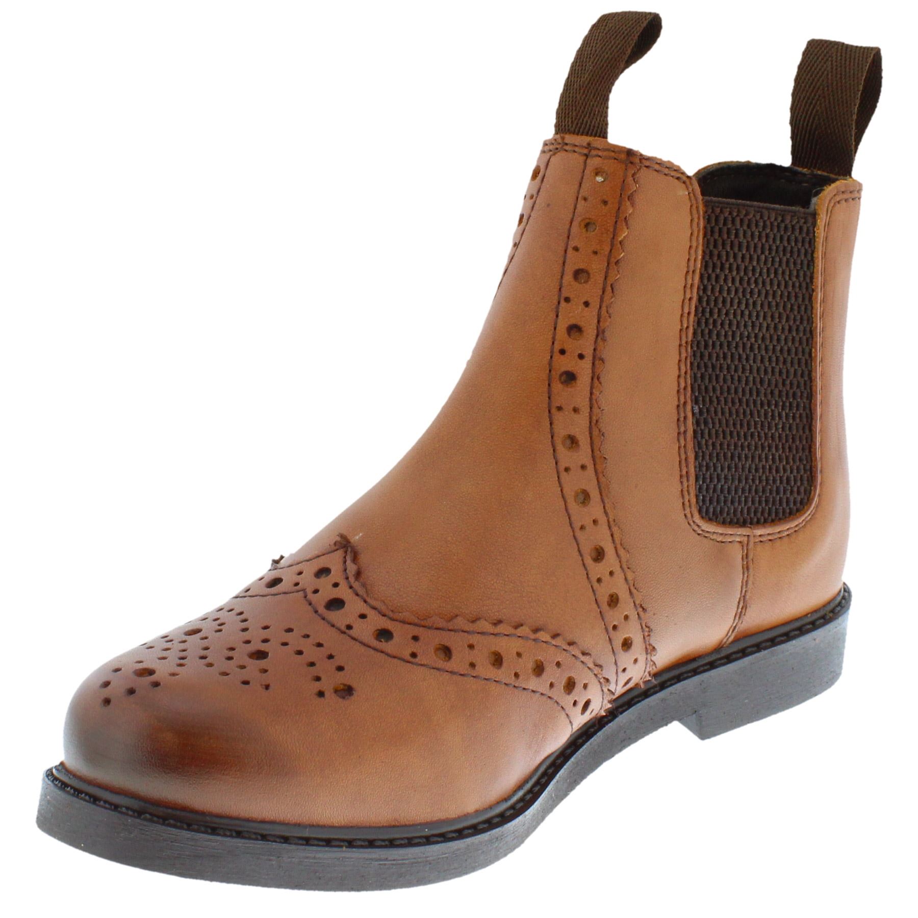 Frank James Cheltenham Boys Girls Brogue Chelsea Leather Jodphur Boots - Picture 20 of 25