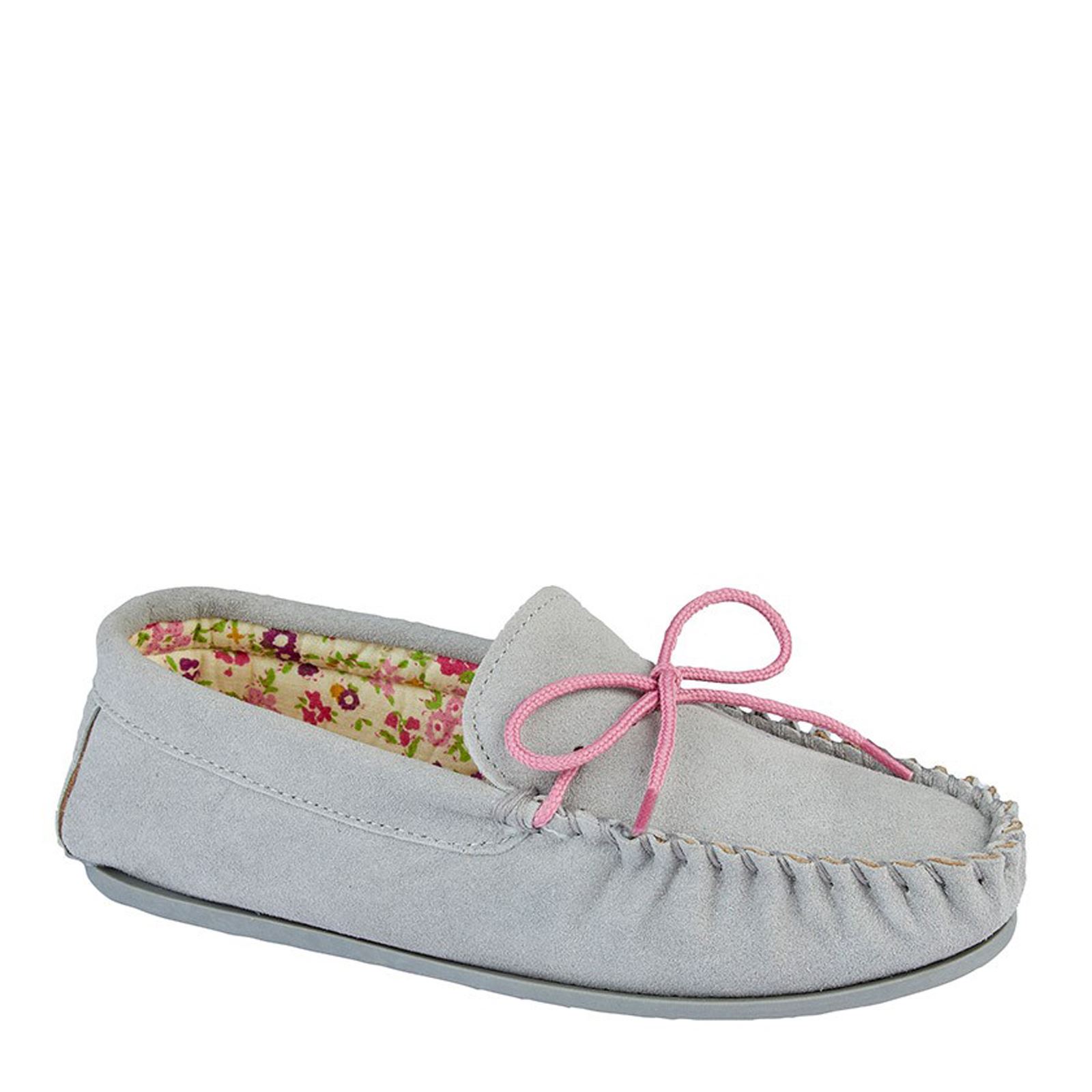 Mokkers Lily Ladies' Suede Slip On Moccasin Slippers - Picture 5 of 13