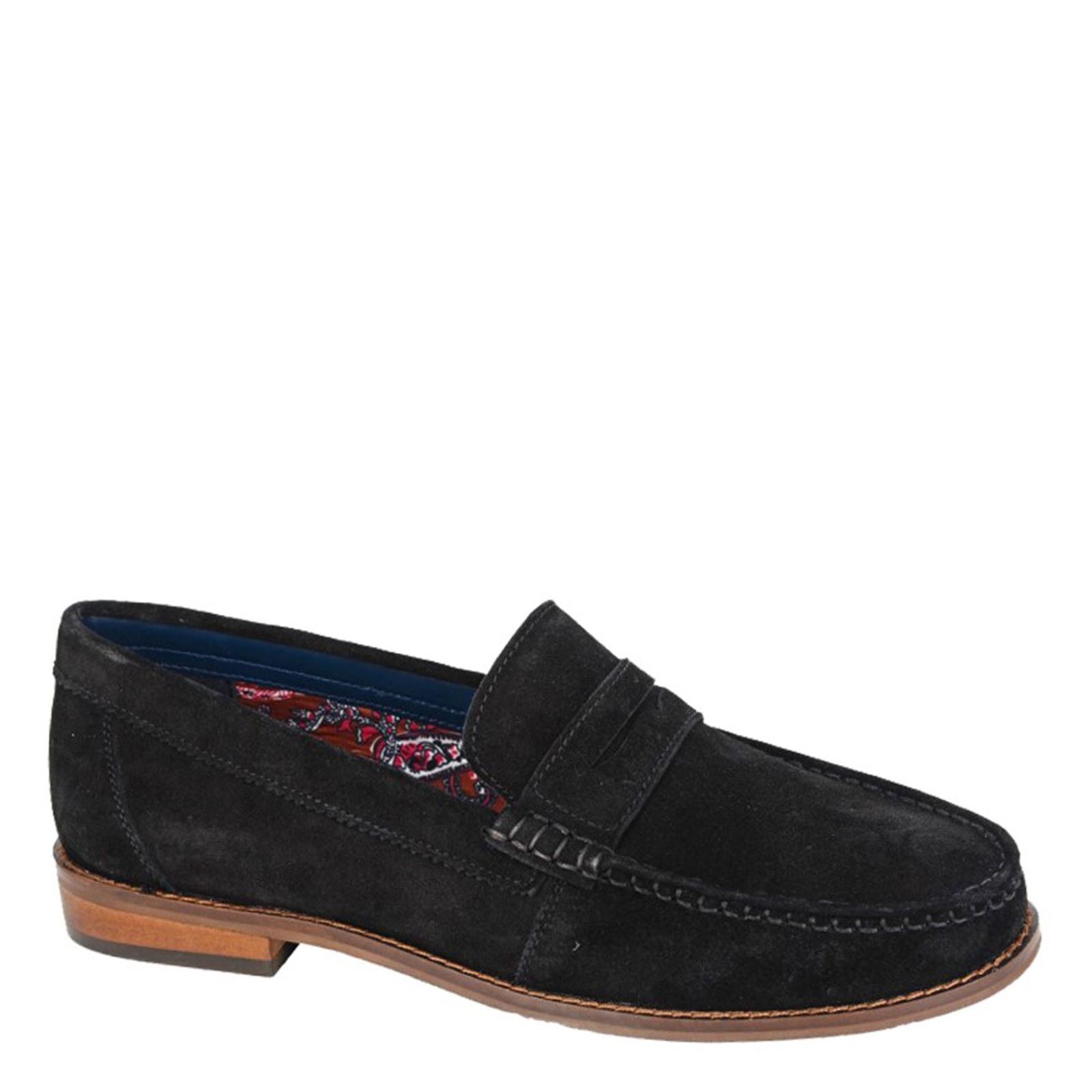 Roamers M 440 Men's Suede Slip On Penny Loafers - Picture 2 of 5