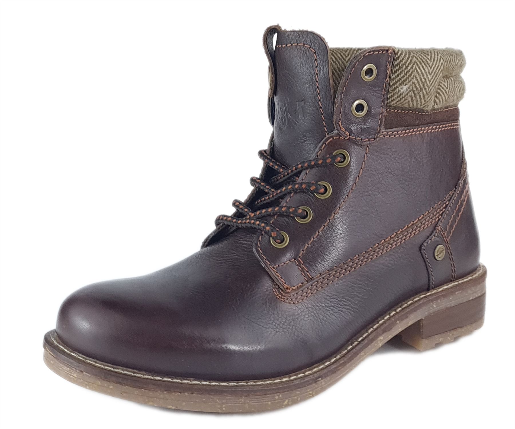 Botas Wrangler Encaje Cuero Para Hombre Cuero Tweed Marrón Caminar Talla 7 8 9 10 11 12 - Imagen 7 de 11