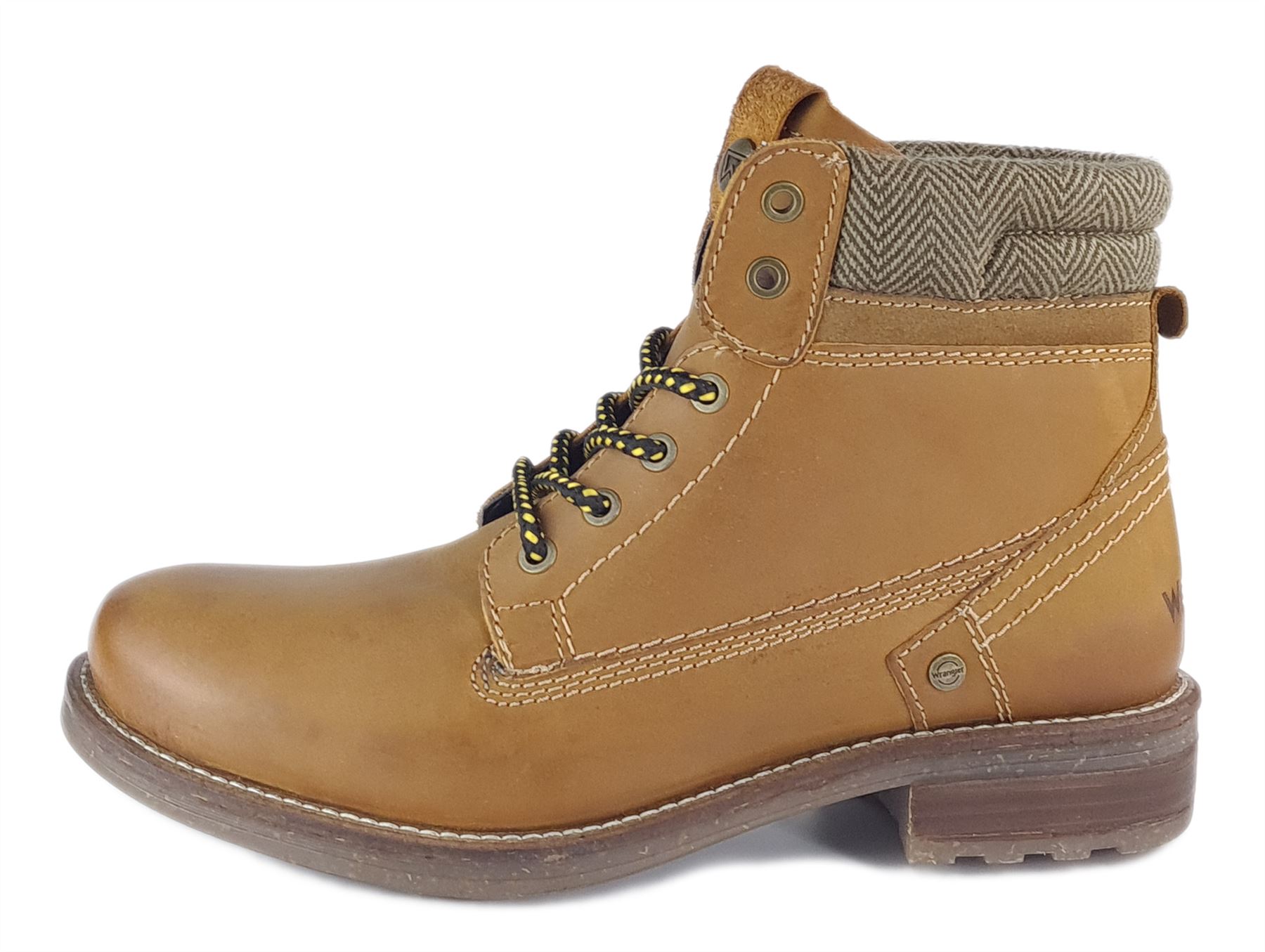 Botas Wrangler Encaje Cuero Para Hombre Cuero Tweed Marrón Caminar Talla 7 8 9 10 11 12 - Imagen 3 de 11