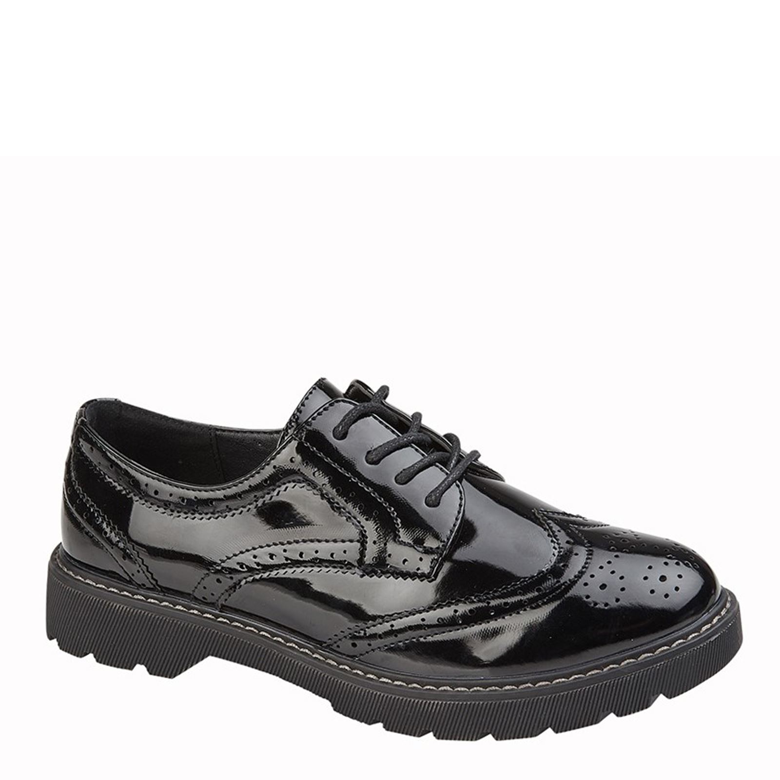 Boulevard L 963 Ladies' Flat Lace Up Brogue Shoes - Picture 4 of 5