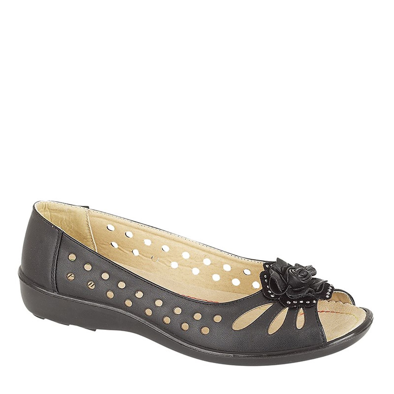 Boulevard L 515 Ladies' Open Toe Flower Slip On Sandals - Picture 4 of 11