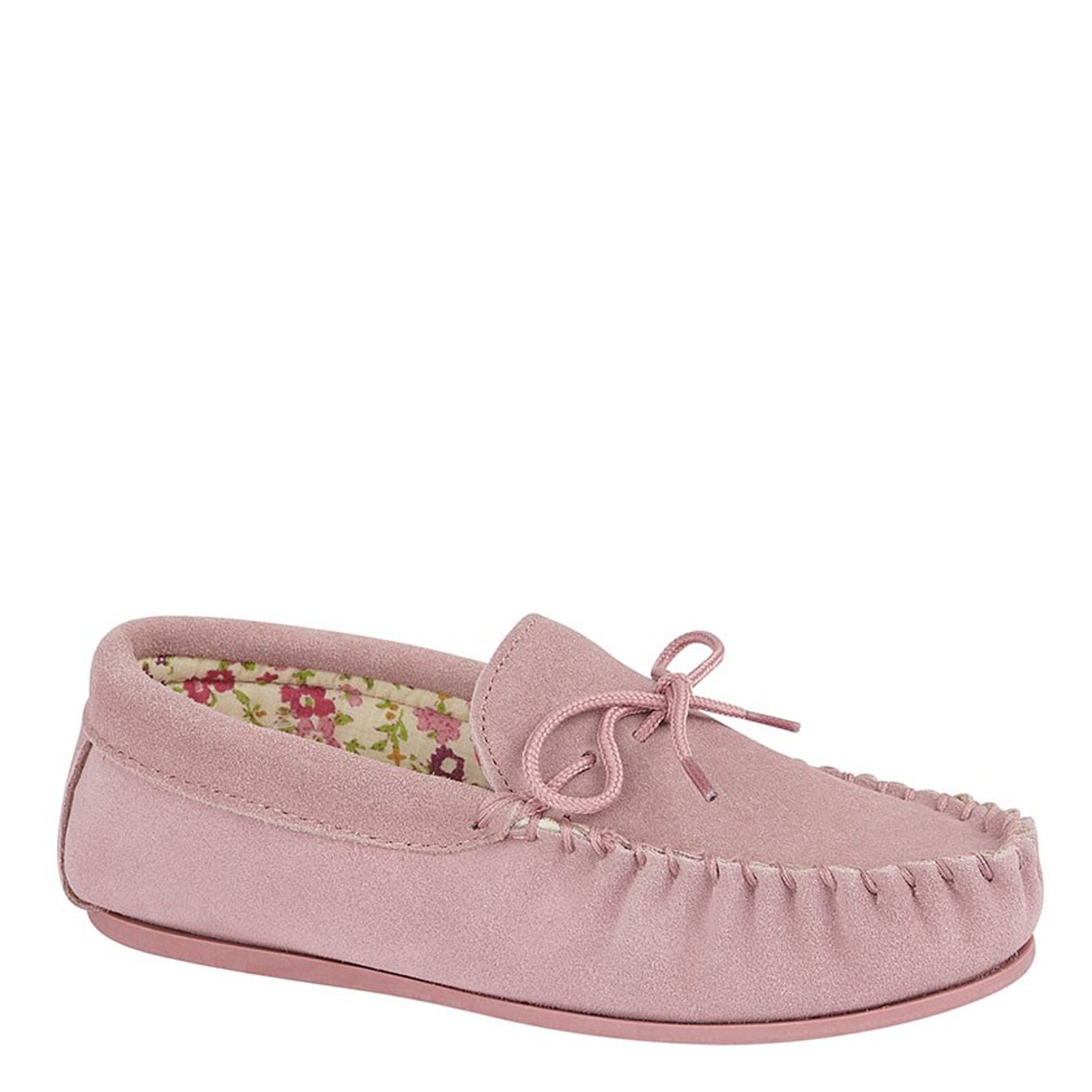 Mokkers Lily Ladies' Suede Slip On Moccasin Slippers - Picture 9 of 13