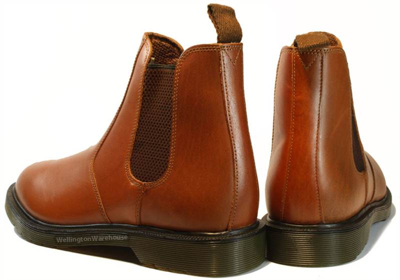 Oaktrak Mens Real Leather Brogue Chelsea Pull On Dealer Boots Sizes 7 8 9 10 11
