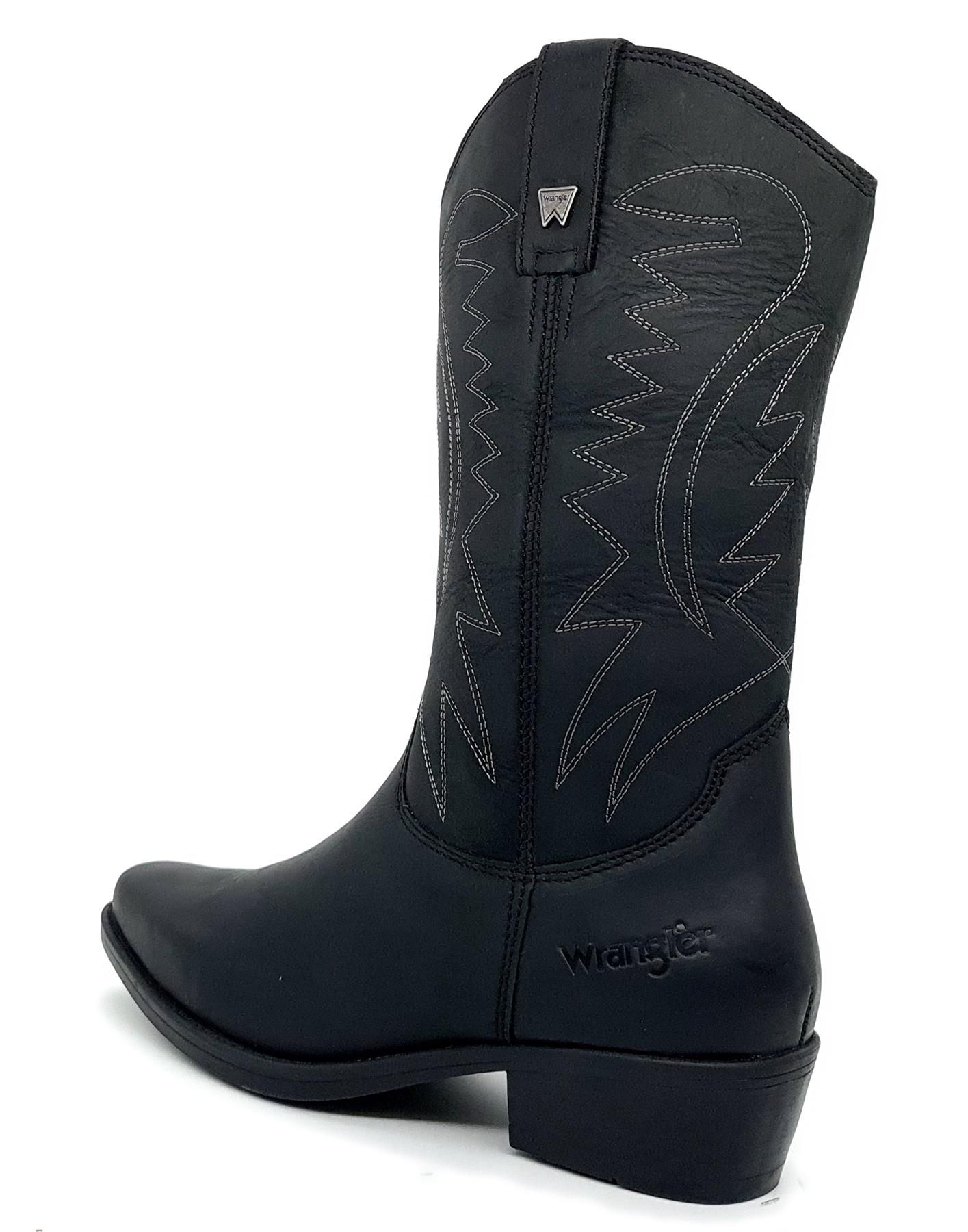 Botas vaqueras Wrangler Tex Hi de cuero marrón para hombre - Imagen 5 de 14