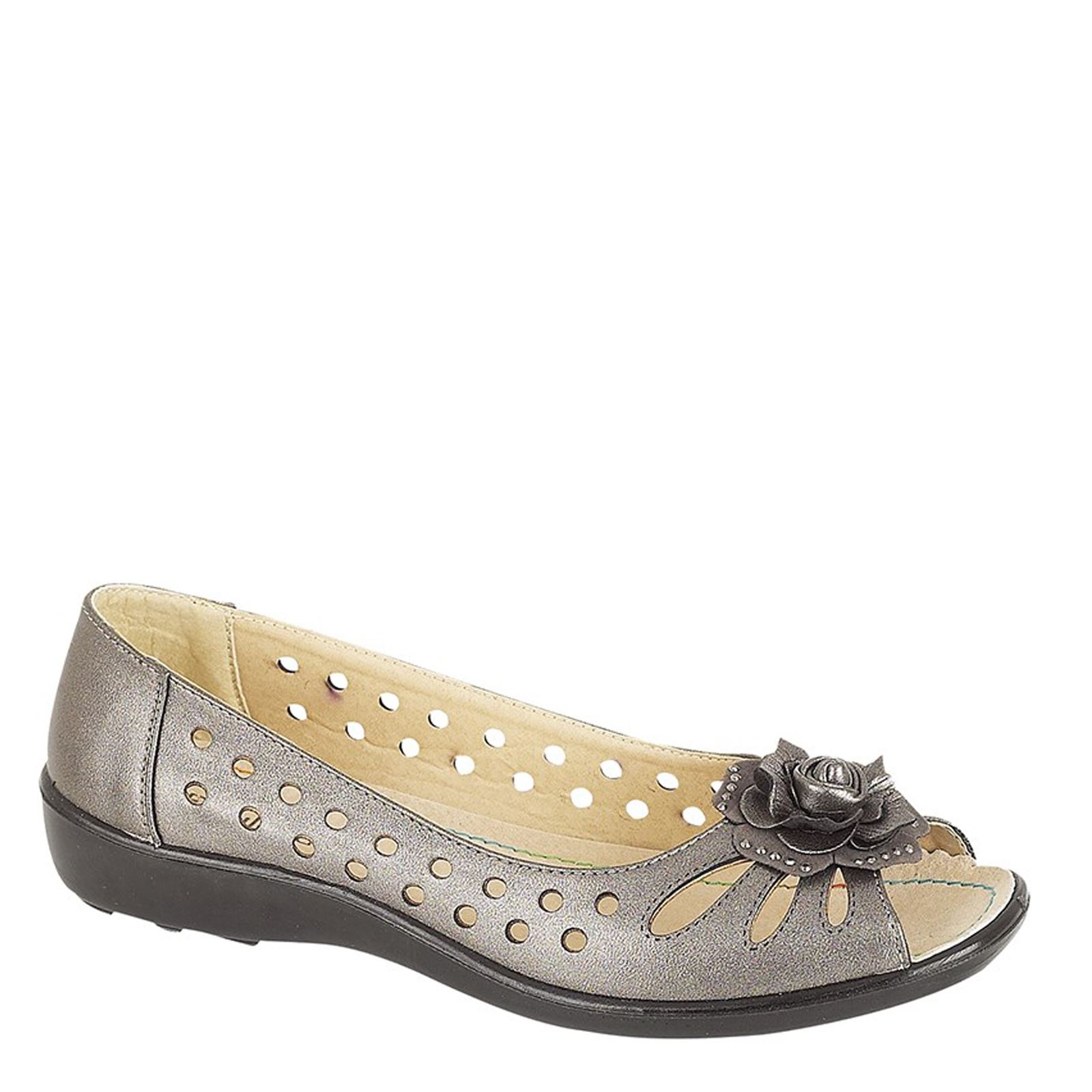 Boulevard L 515 Ladies' Open Toe Flower Slip On Sandals - Picture 8 of 11