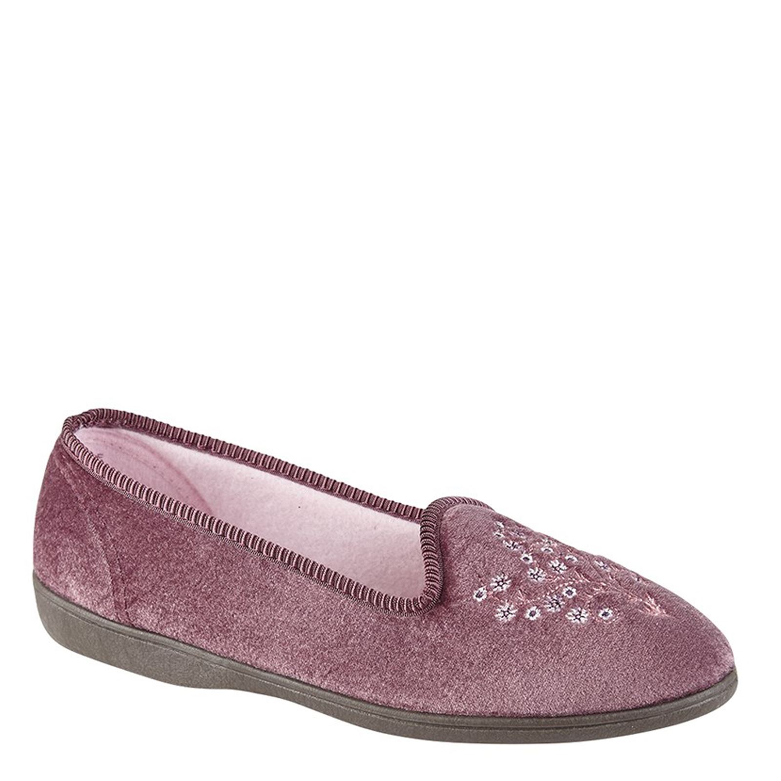 Zapatillas planas de terciopelo bordadas Sleepers Nieta para dama - Imagen 4 de 5
