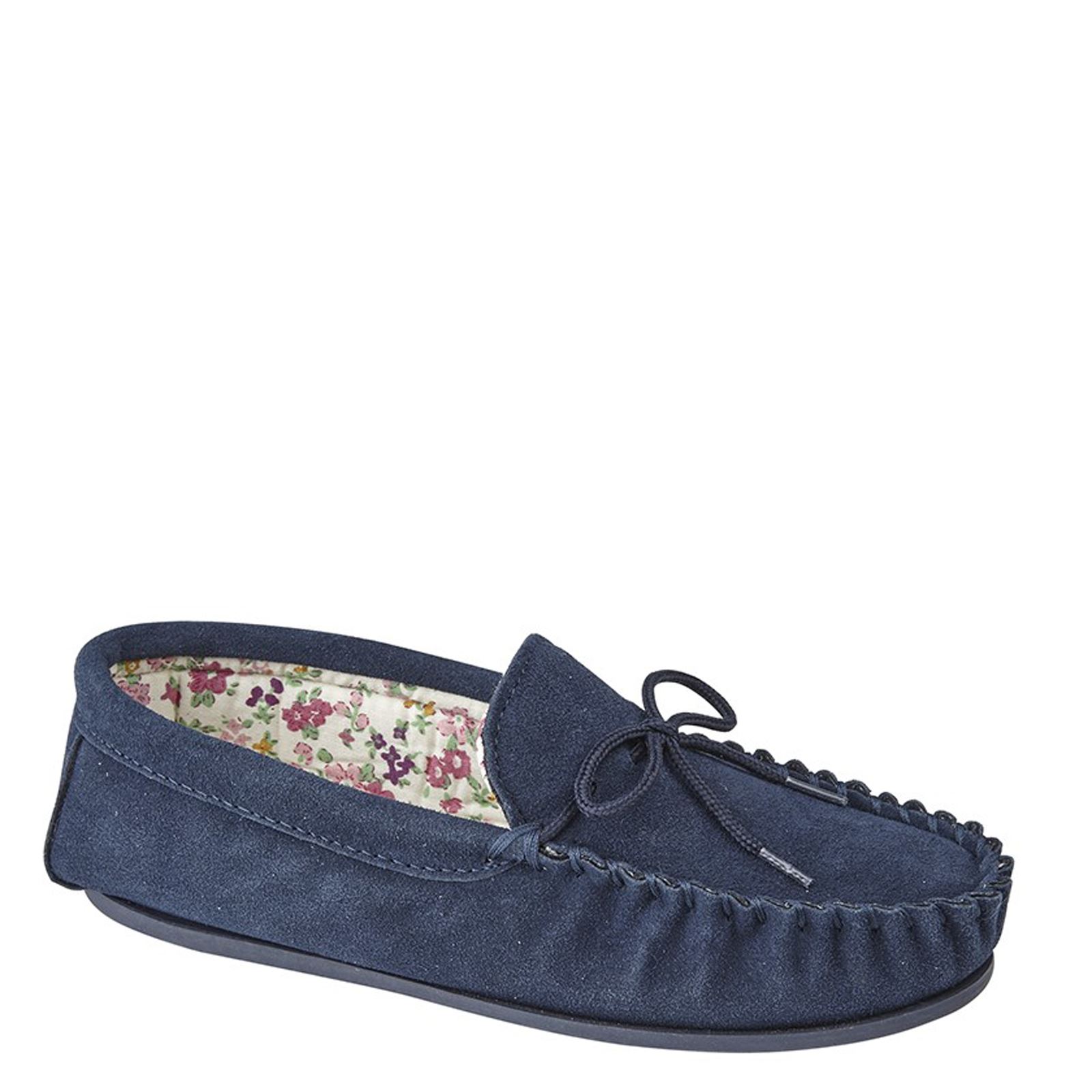 Mokkers Lily Ladies' Suede Slip On Moccasin Slippers - Picture 6 of 13